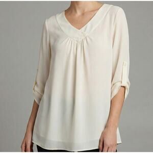 Miusey M Ivory Top Polyester Roll Tab Sleeves